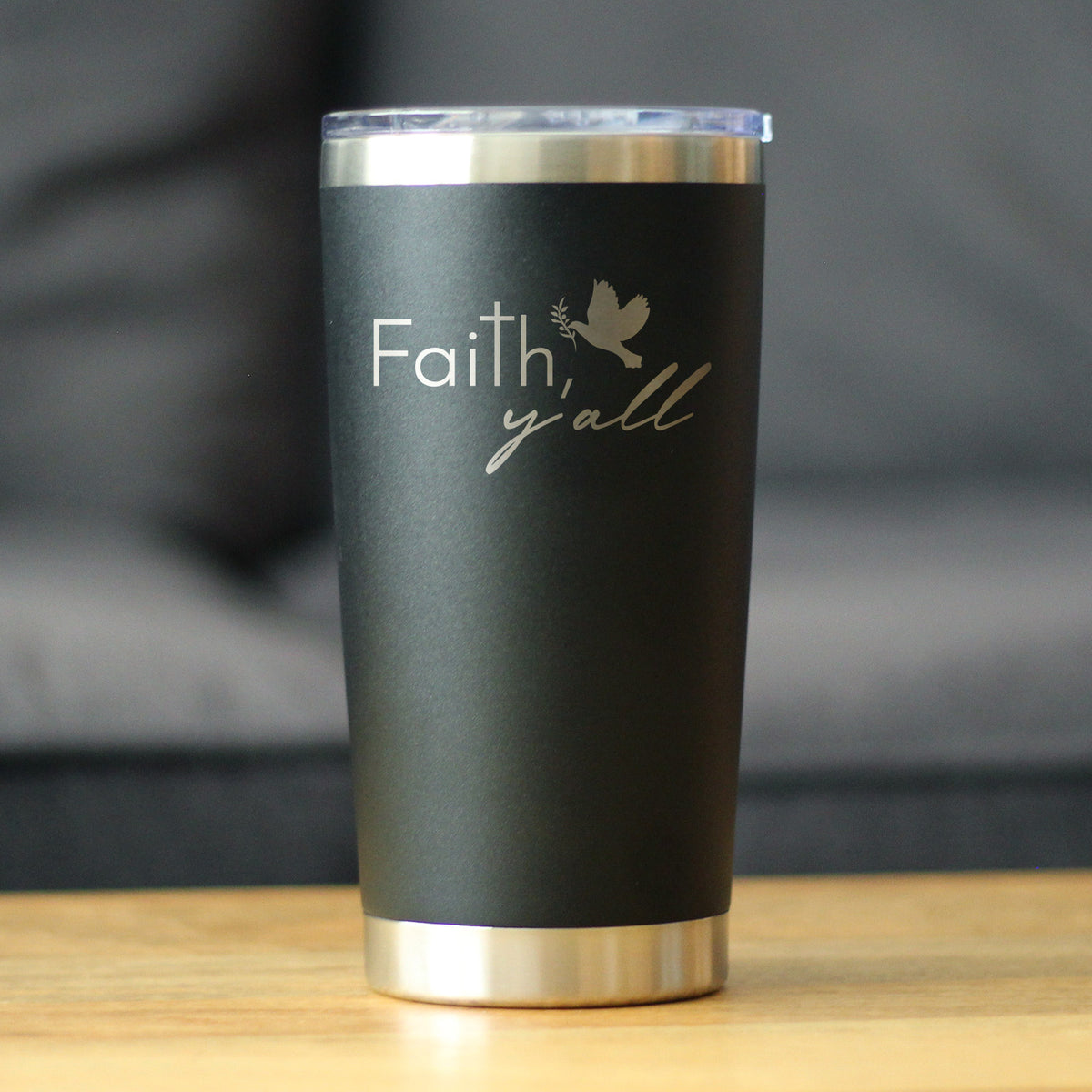 Faith Y&#39;all Insulated Coffee Tumbler with Sliding Lid Christianity Gifts for Christians 20oz Stainless Steel Tumbler