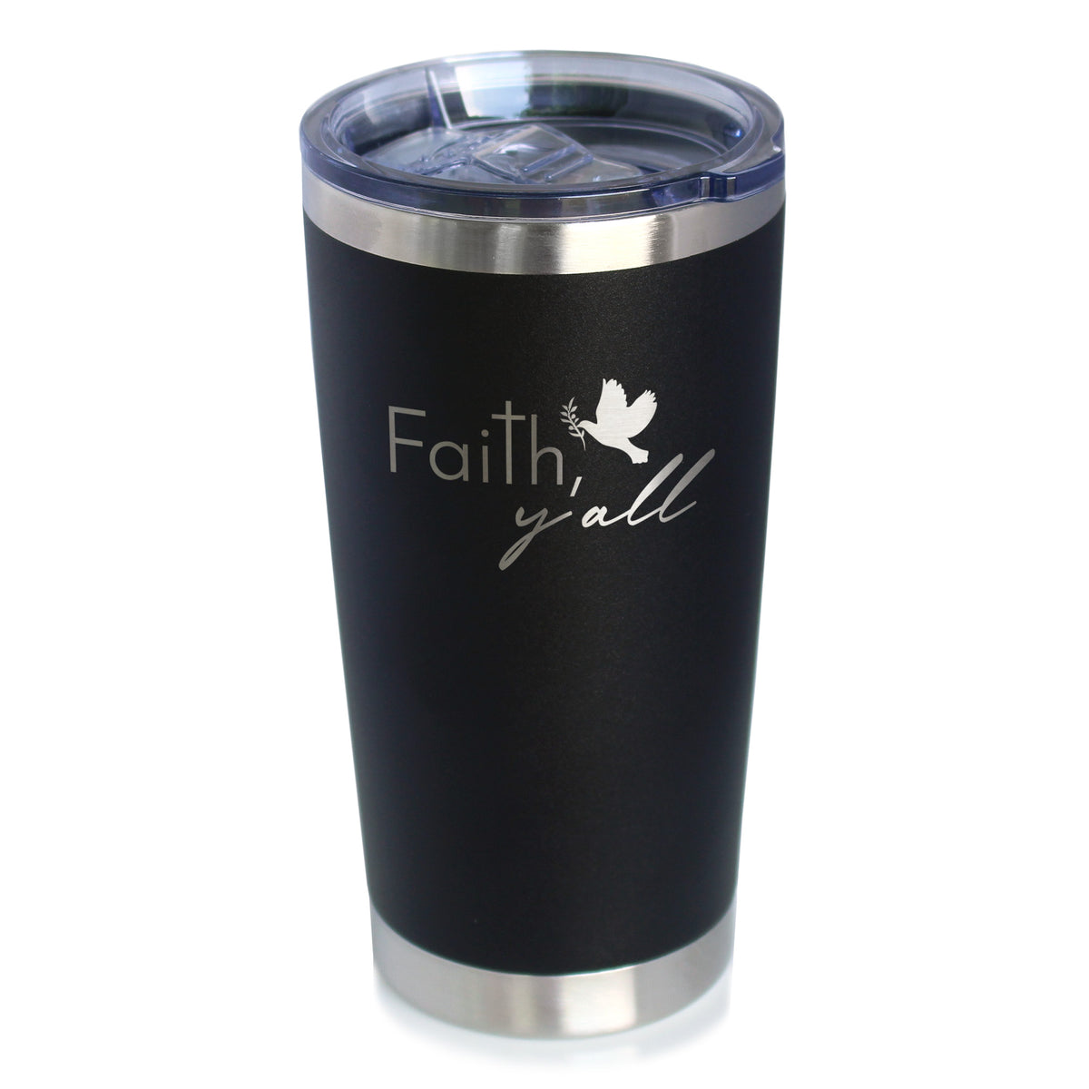Faith Y&#39;all Insulated Coffee Tumbler with Sliding Lid Christianity Gifts for Christians 20oz Stainless Steel Tumbler