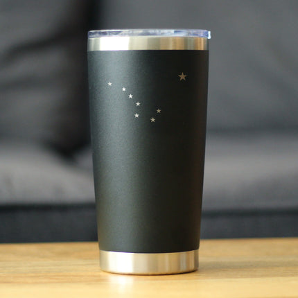 Flag of Alaska - Insulated Coffee Tumbler Cup with Sliding Lid - Stainless Steel Insulated Mug - Alaskan Themed Gift for Men and Women Alaskans