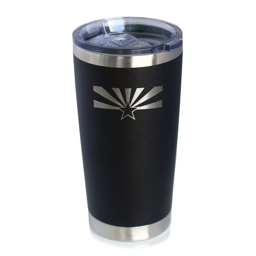Flag of Arizona - Insulated Coffee Tumbler Cup with Sliding Lid - Stainless Steel Travel Mug - Arizona Gifts Women and Men Arizonans