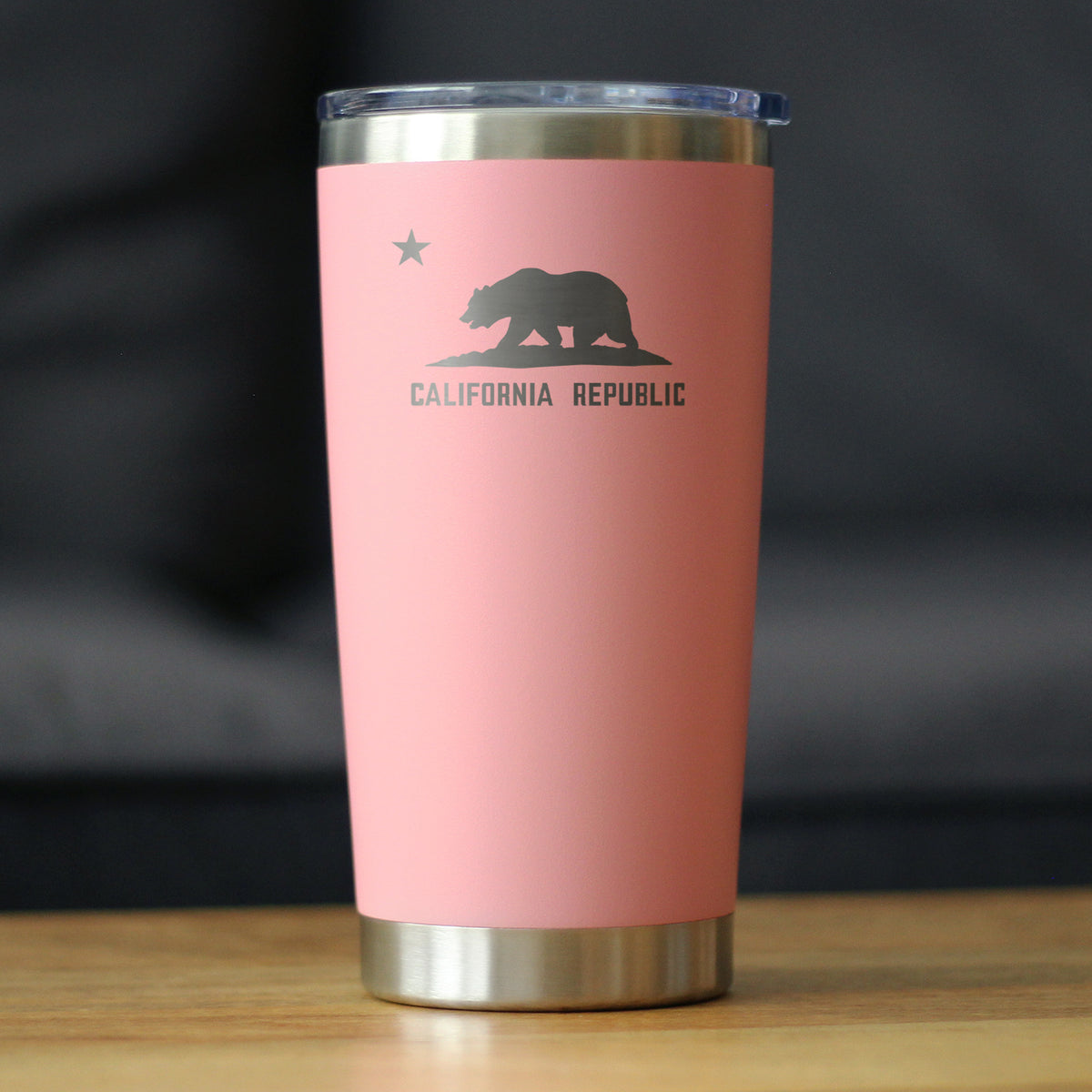 Flag of California - Insulated Coffee Tumbler Cup with Sliding Lid - Stainless Steel Travel Mug - California Gifts for Women and Men Californians