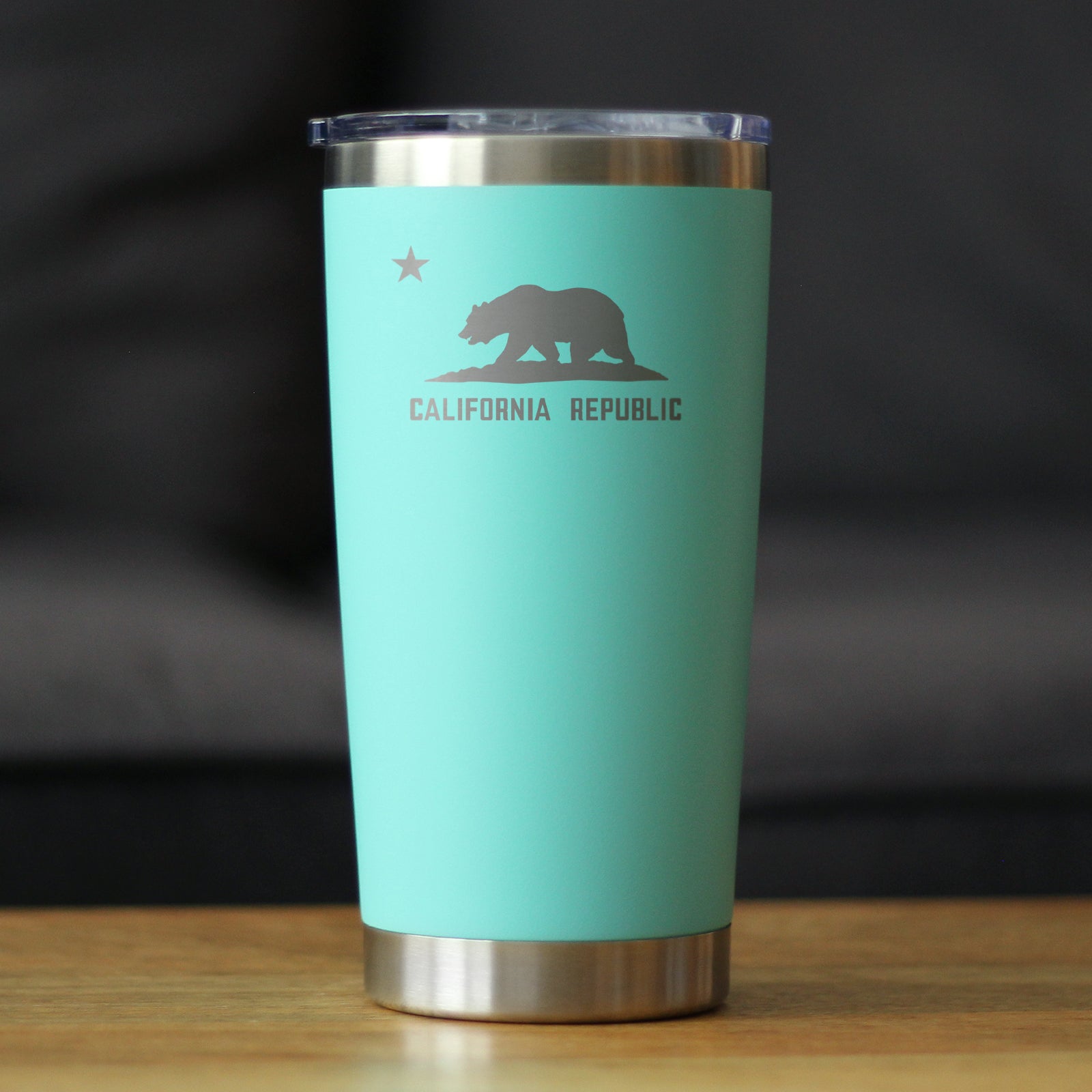 Flag of California - Insulated Coffee Tumbler Cup with Sliding Lid - Stainless Steel Travel Mug - California Gifts for Women and Men Californians