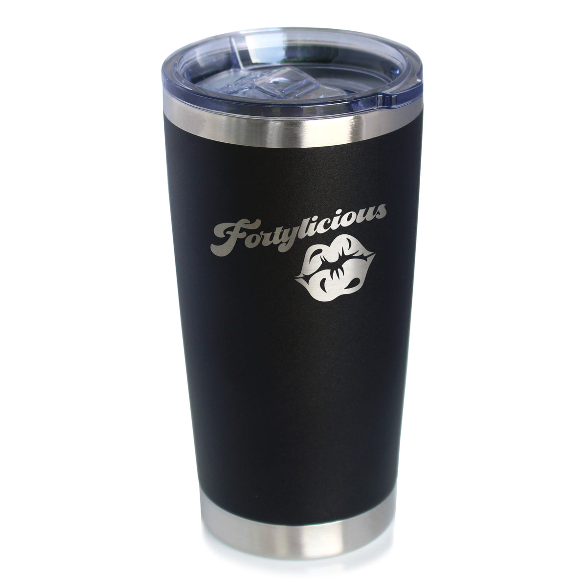 Fortylicious - Insulated Coffee Tumbler Cup with Sliding Lid - Stainless Steel Insulated Mug - Funny 40th Birthday Gifts for Women Turning 40