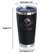 Frequent Flyer Insulated Coffee Tumbler with Sliding Lid Fly Fishing Accessories and Gifts 20oz Stainless Steel Tumbler
