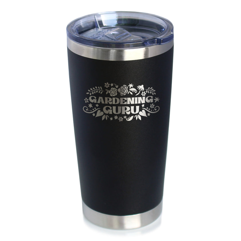 Gardening Guru Insulated Coffee Tumbler with Sliding Lid Gardening Gifts for Gardeners 20oz Stainless Steel Tumbler