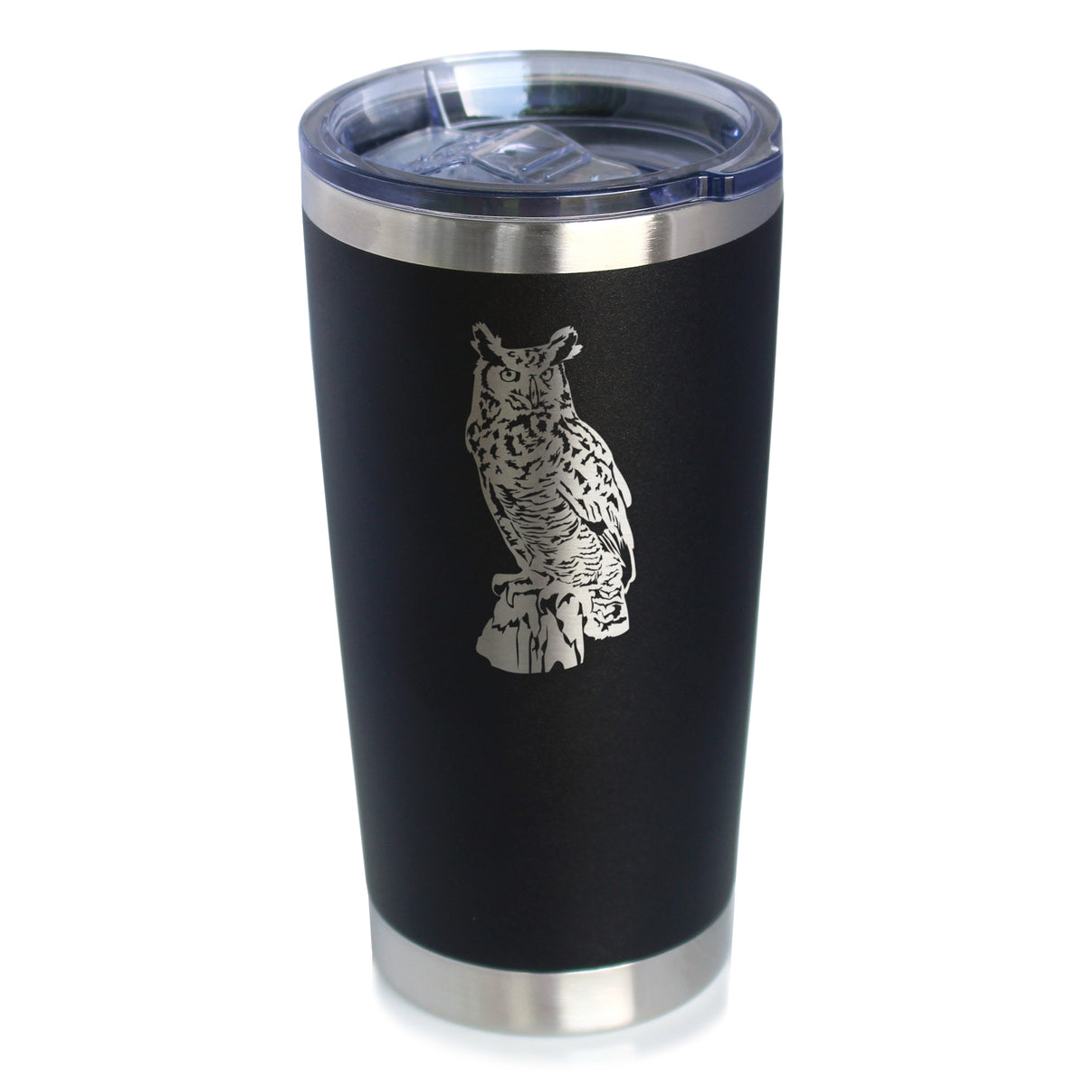 Great Horned Owl Insulated Coffee Tumbler with Sliding Lid Owl Decor and Bird Lover Gifts 20oz Stainless Steel Tumbler