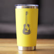 Acoustic Guitar - Insulated Coffee Tumbler Cup with Sliding Lid - Stainless Steel Travel Mug - Guitarist Gifts for Women and Men Musicians