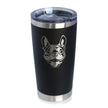 Happy Frenchie - Insulated Coffee Tumbler Cup with Sliding Lid - Stainless Steel Travel Mug - French Bulldog Dog Gifts for Women & Men