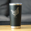 Hen - Insulated Coffee Tumbler Cup with Sliding Lid - Stainless Steel Travel Mug - Chicken Gifts for Women and Men