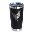 Hen - Insulated Coffee Tumbler Cup with Sliding Lid - Stainless Steel Travel Mug - Chicken Gifts for Women and Men