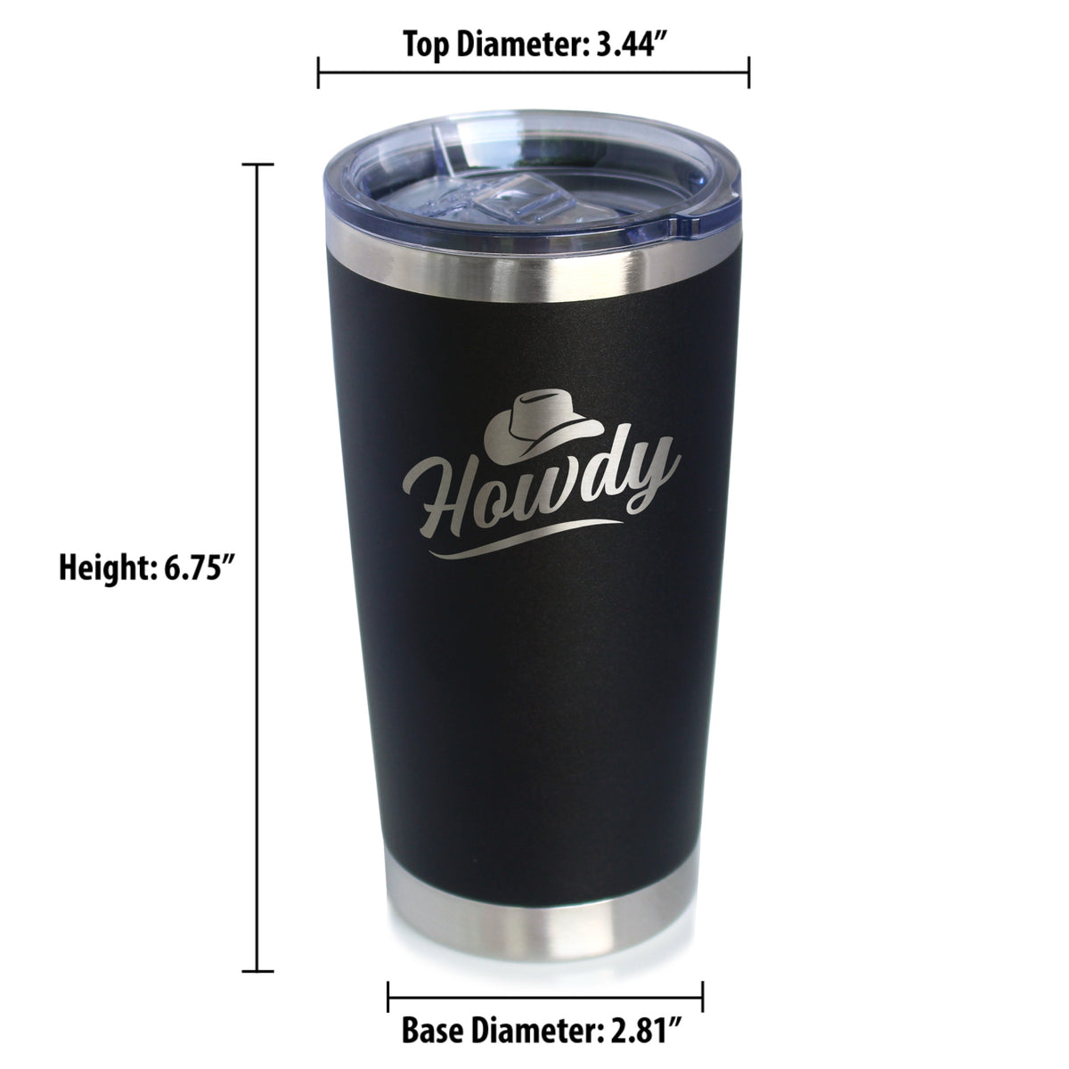 Howdy Insulated Coffee Tumbler with Sliding Lid Country Western Decor for Home 20oz Stainless Steel Tumbler