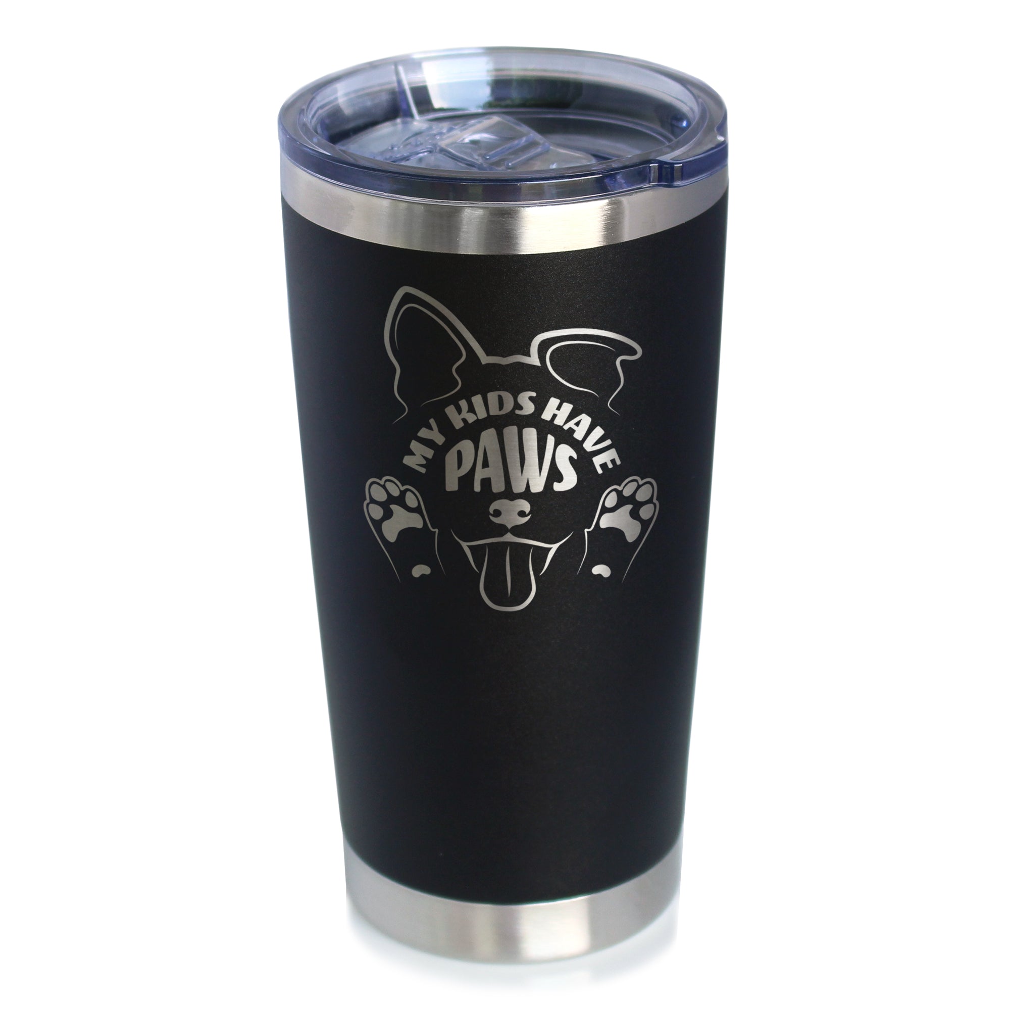 Kids Have Paws Dog Insulated Coffee Tumbler with Sliding Lid Gifts for Dog People 20oz Stainless Steel Tumbler
