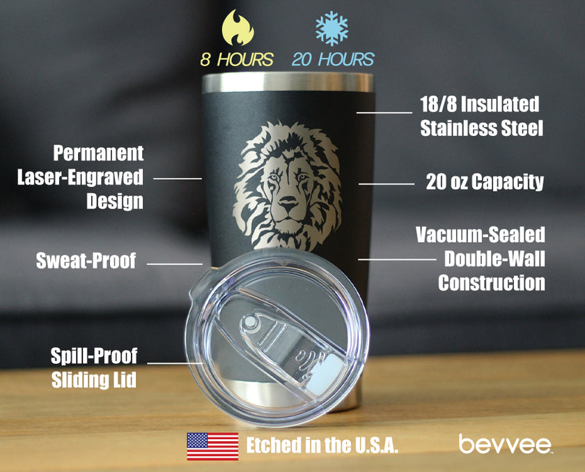 Lion Face - 20 oz Coffee Tumbler
