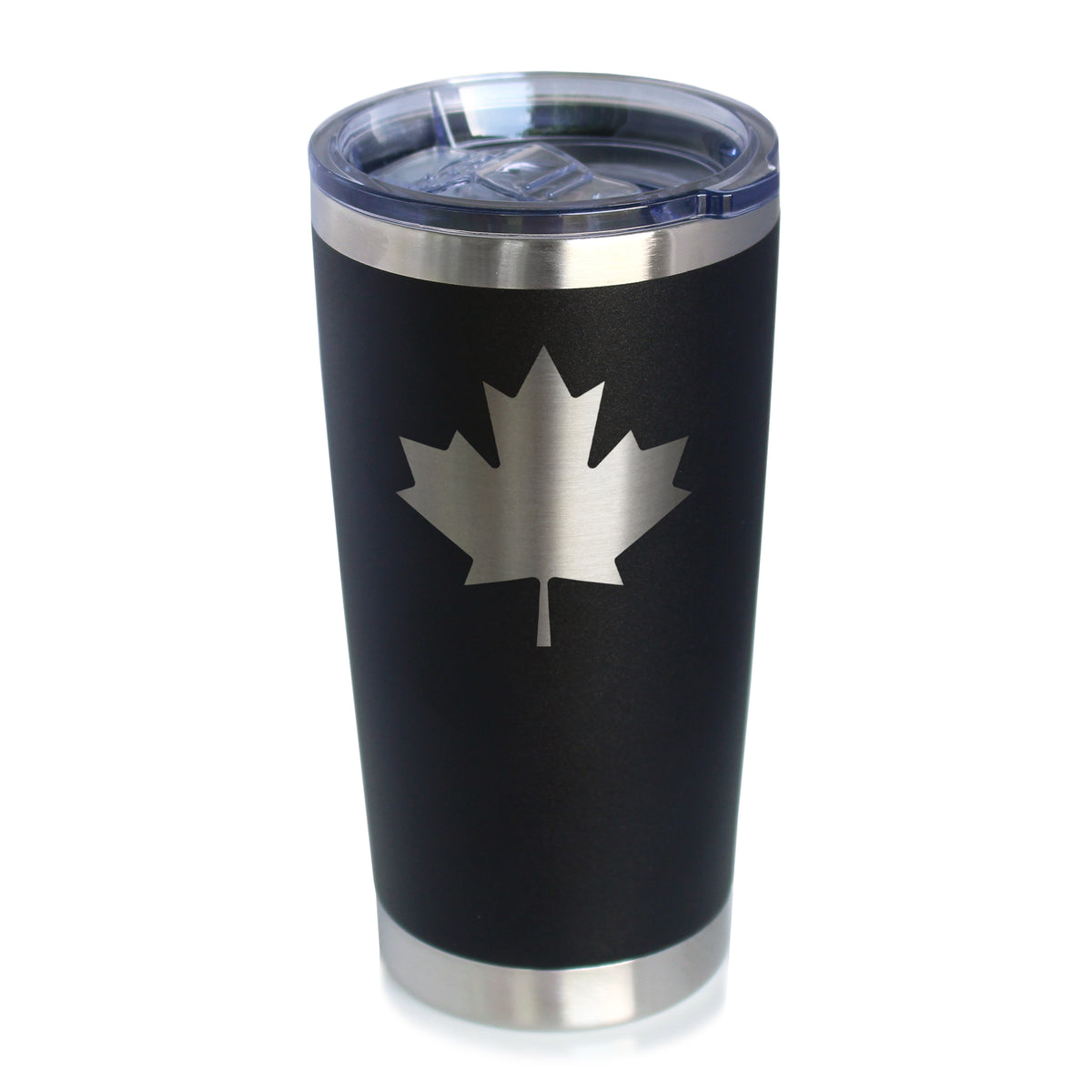 Canada Maple Leaf - Insulated Coffee Tumbler Cup with Sliding Lid - Stainless Steel Travel Mug - Canadian Flag Gifts and Decor for Women and Men