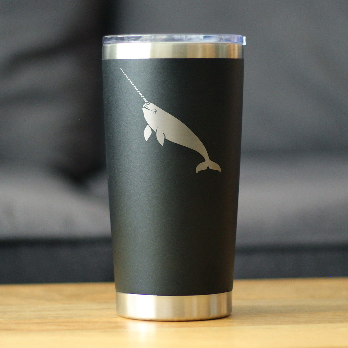 Narwhal Insulated Coffee Tumbler with Sliding Lid Cute Narwhal Gifts 20oz Stainless Steel Tumbler