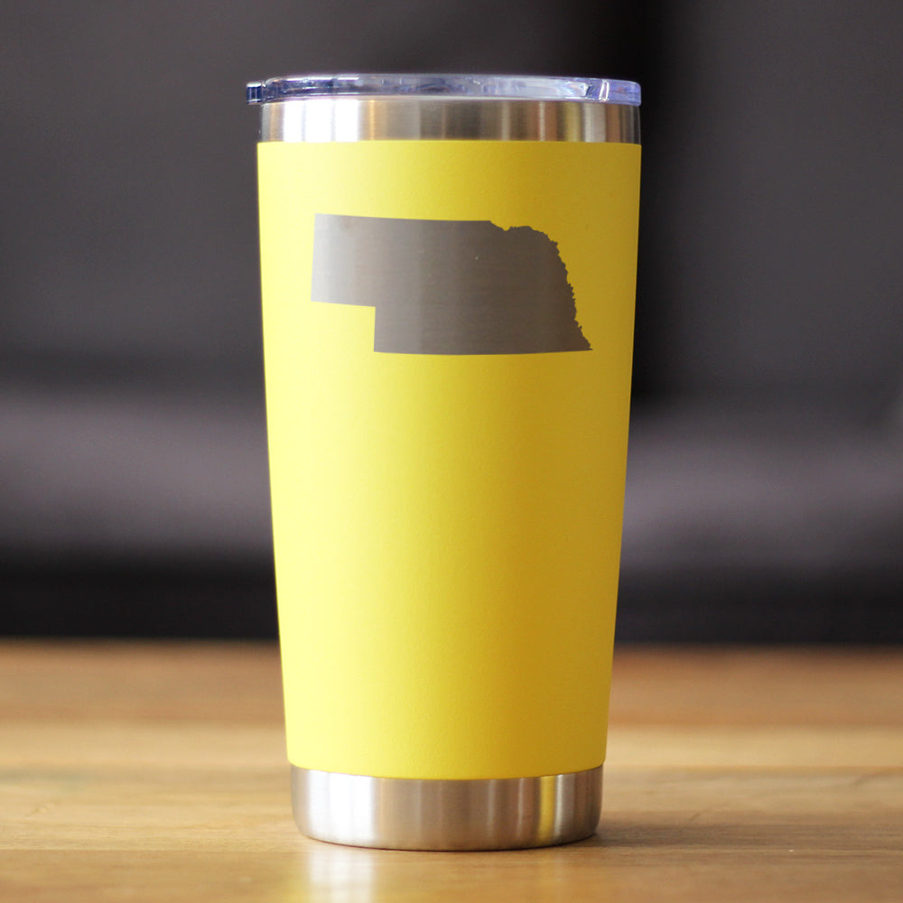 Nebraska State Outline - 20 oz Coffee Tumbler