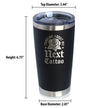 Next Tattoo Insulated Coffee Tumbler with Sliding Lid Gifts for Tattoo Artist 20oz Stainless Steel Tumbler