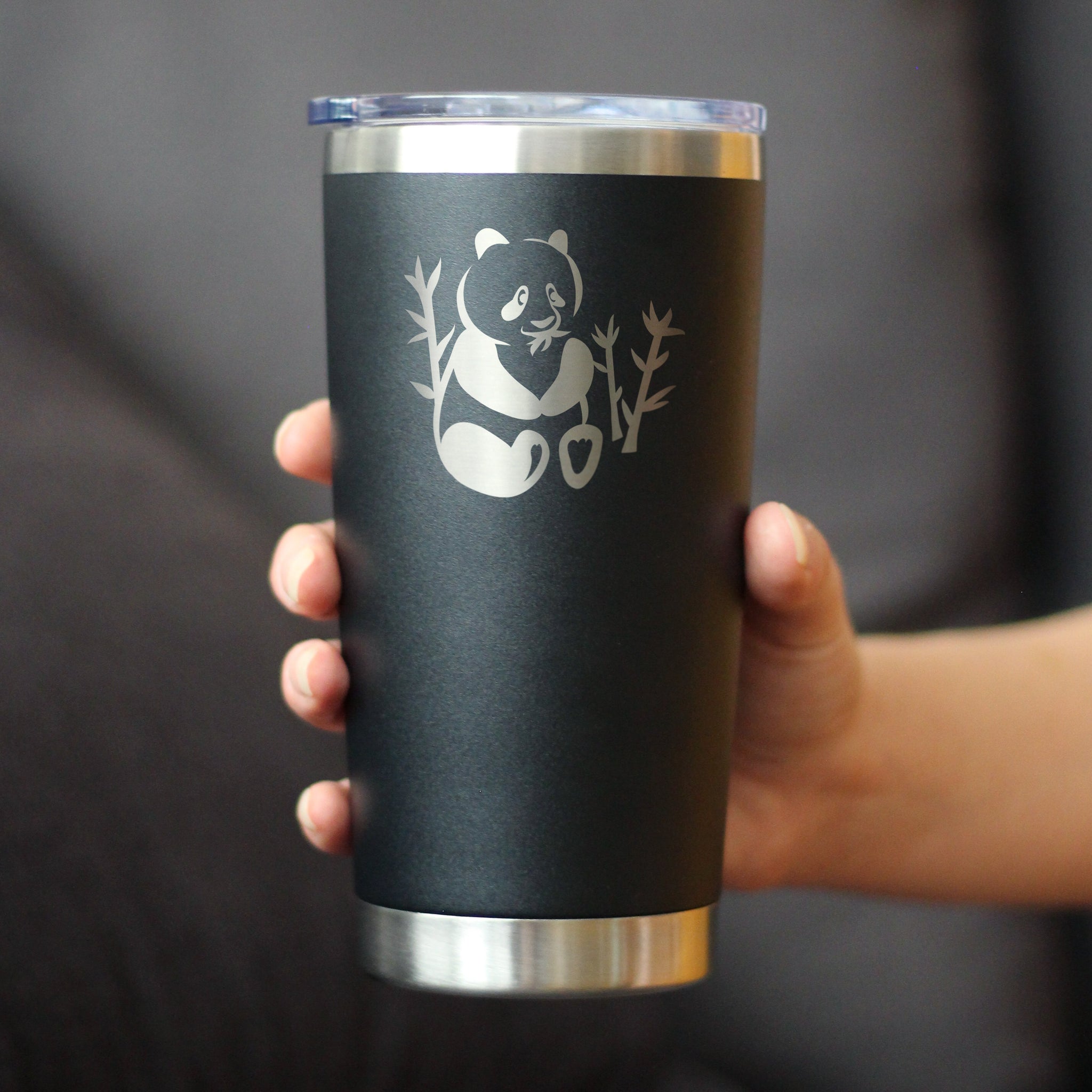 Panda - Insulated Coffee Tumbler Cup with Sliding Lid - Stainless