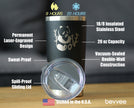 Panda - Insulated Coffee Tumbler Cup with Sliding Lid - Stainless Steel Travel Mug - Unique Panda Bear Gifts for Women and Men