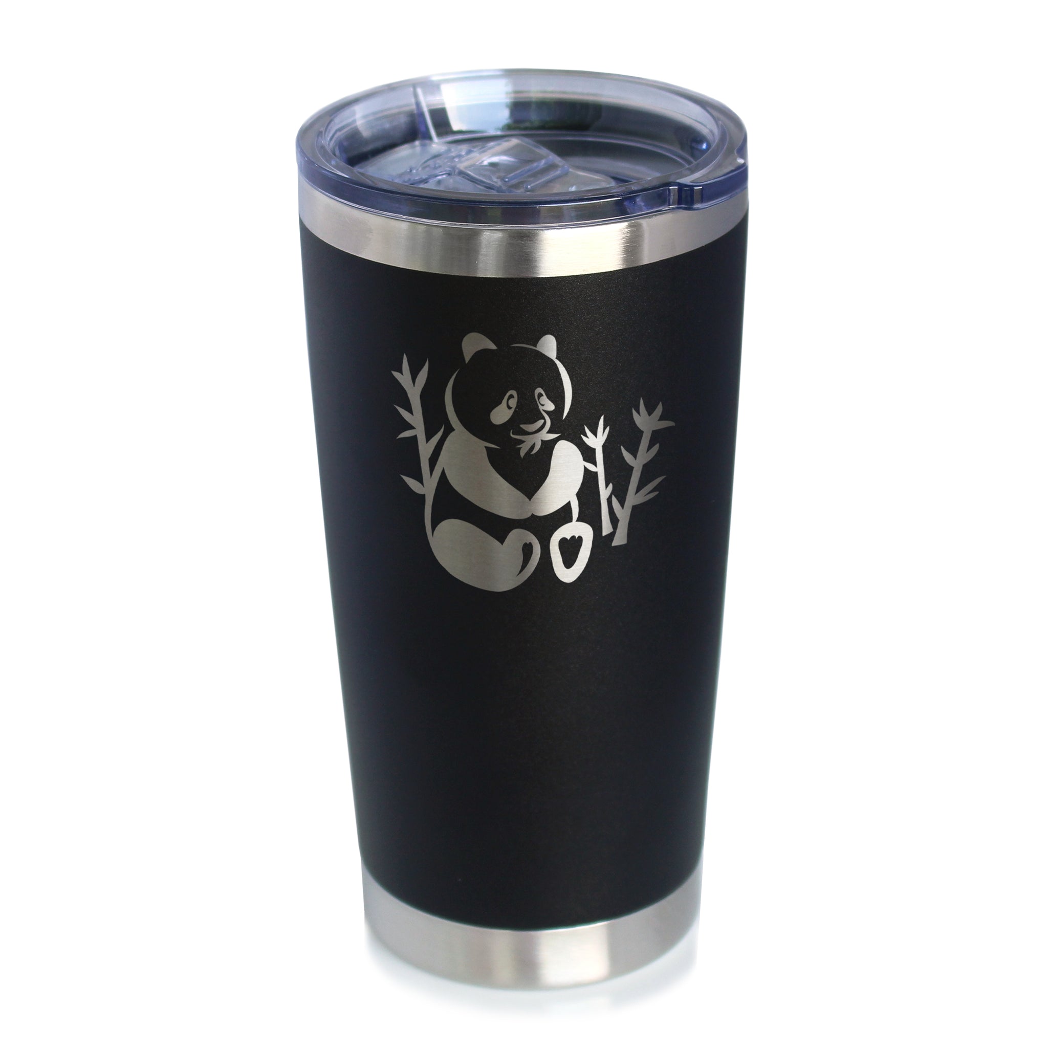 Panda - Insulated Coffee Tumbler Cup with Sliding Lid - Stainless