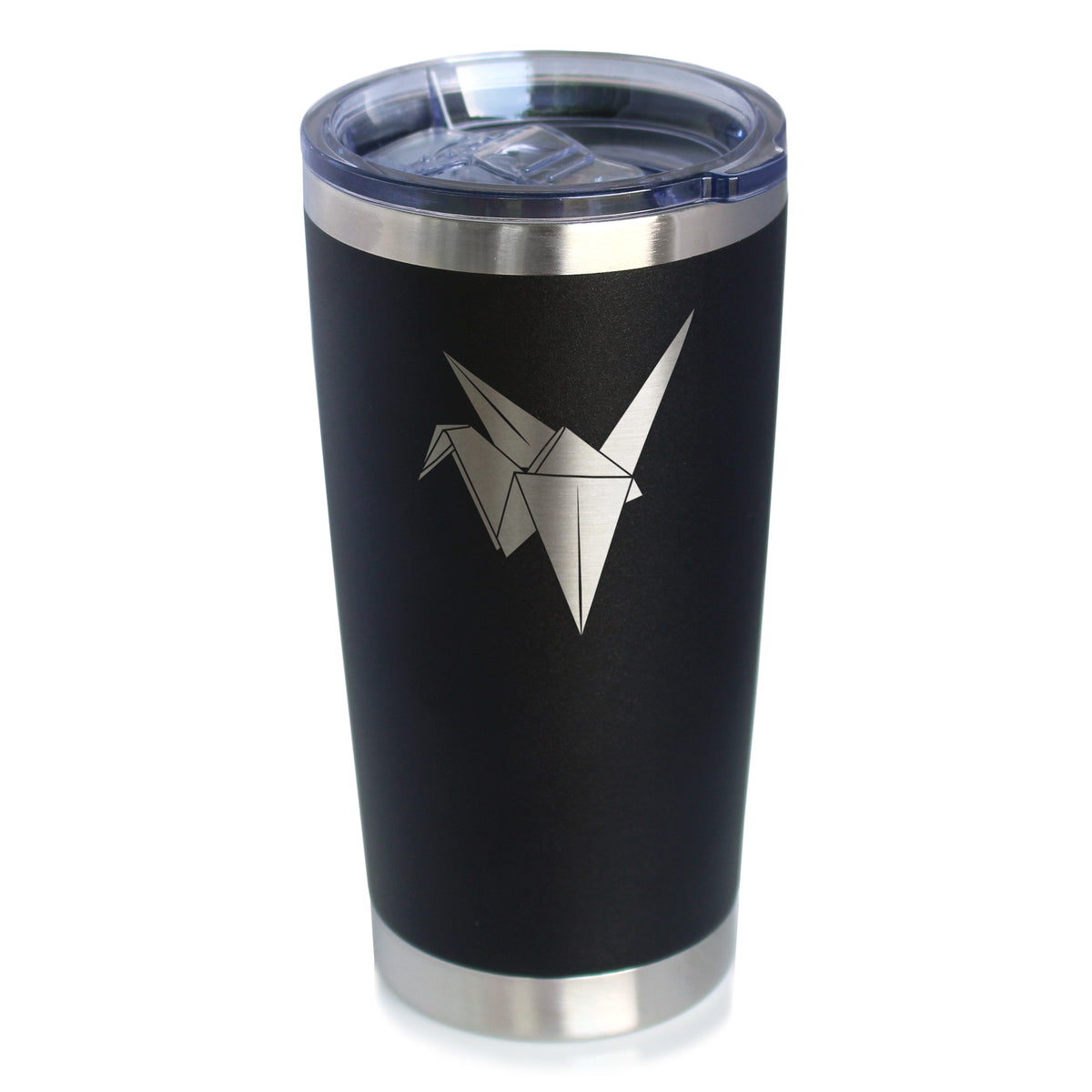 Origami Paper Crane Insulated Coffee Tumbler with Sliding Lid Japanese Decor and Gifts 20oz Stainless Steel Tumbler