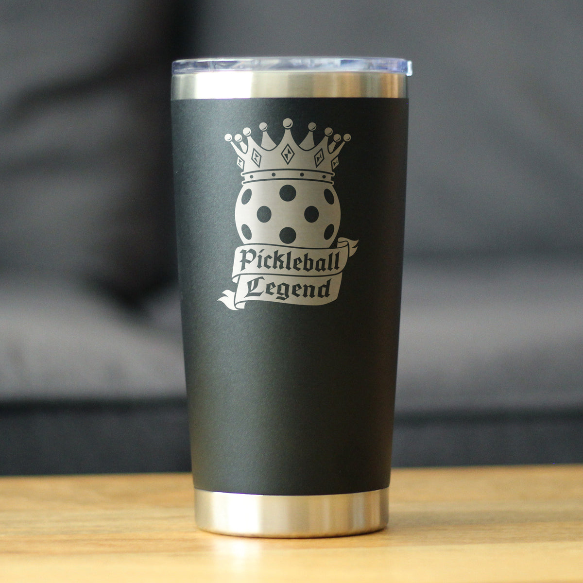 Pickleball Legend Insulated Coffee Tumbler with Sliding Lid Gifts for Picklers 20oz Stainless Steel Tumbler