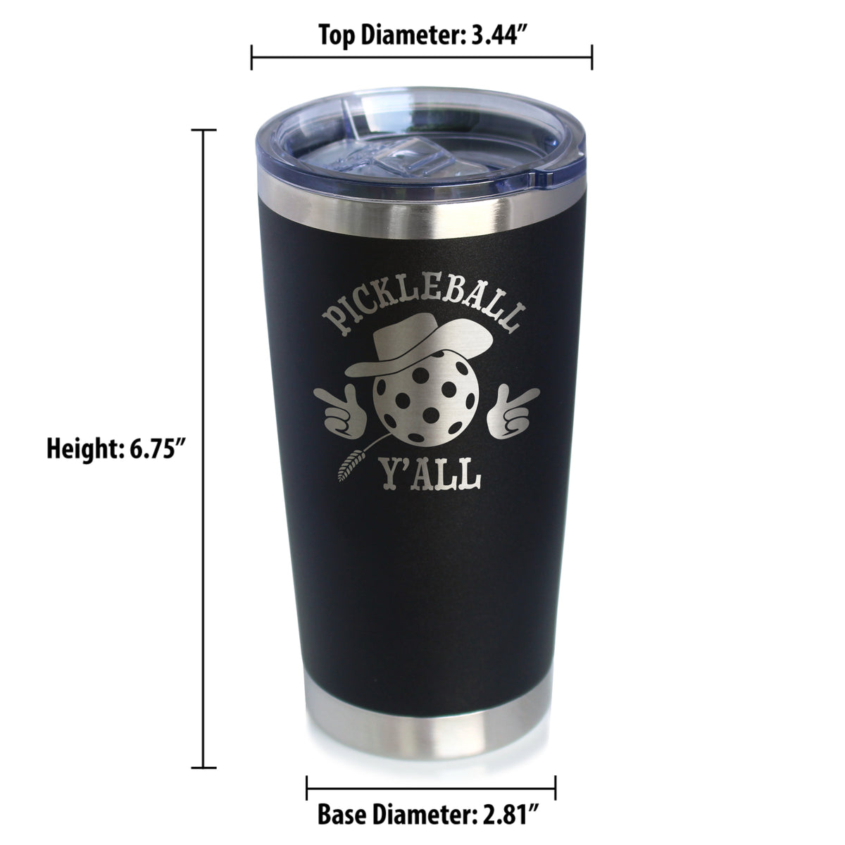 Funny Pickleball Gifts Insulated Coffee Tumbler with Sliding Lid Pickleball Y&#39;all 20oz Stainless Steel Tumbler