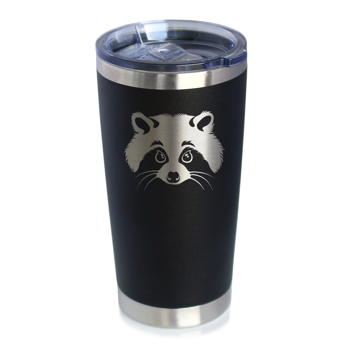 Raccoon Face - Insulated Coffee Tumbler Cup with Sliding Lid - Stainless Steel Insulated Mug - Cute Raccoon Gifts for Animal Lovers