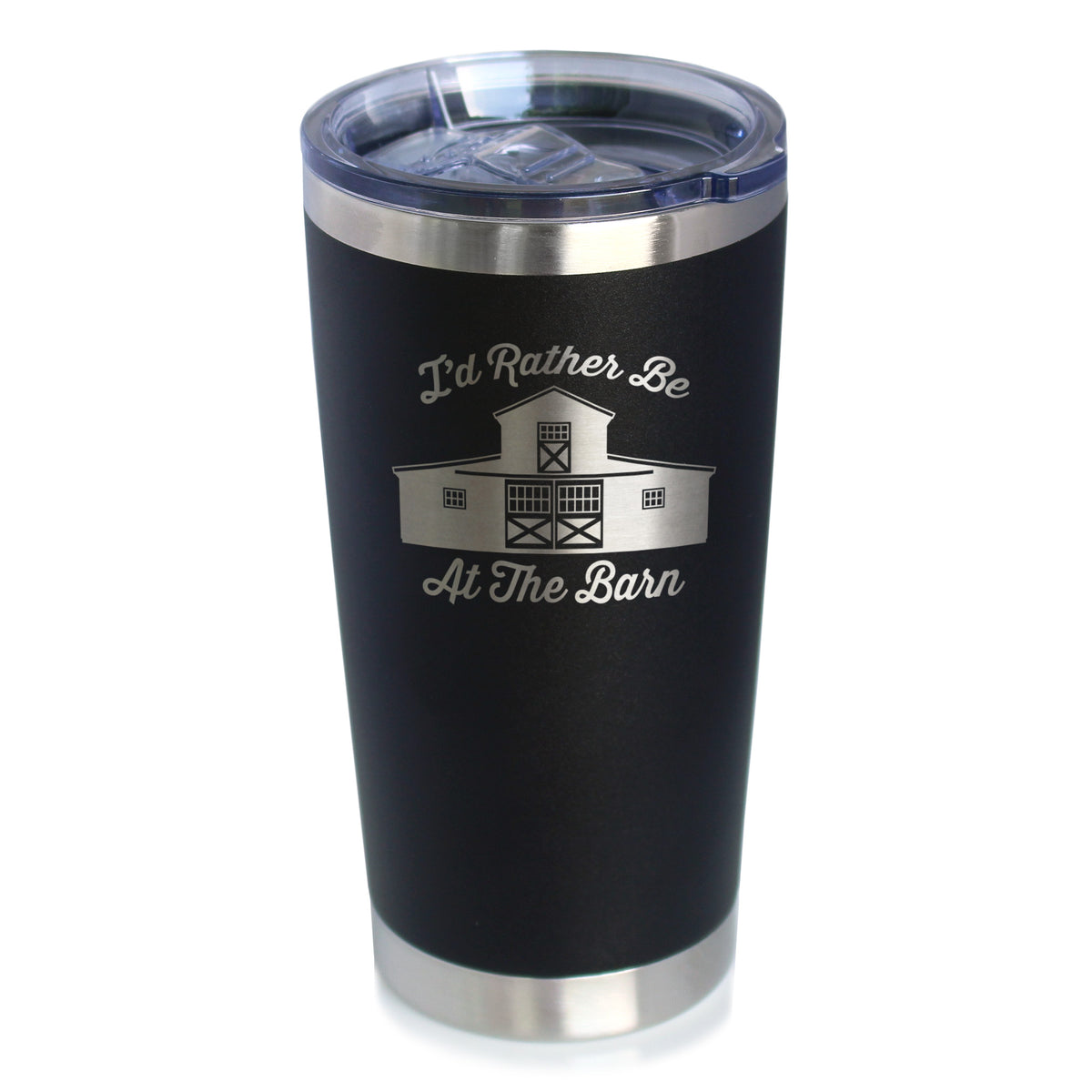 Rather Be At Barn - Insulated Coffee Tumbler Cup with Sliding Lid - Stainless Steel Insulated Mug - Farmhouse Gifts &amp; Decor