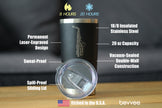 Saxophone Insulated Coffee Tumbler with Sliding Lid Gifts for Musicians 20oz Stainless Steel Tumbler