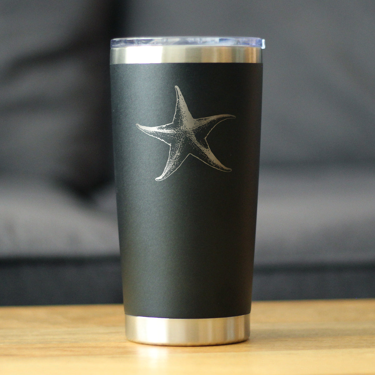 Starfish - Insulated Coffee Tumbler Cup with Sliding Lid - Stainless Steel Travel Mug - Unique Ocean Gifts for Women and Men