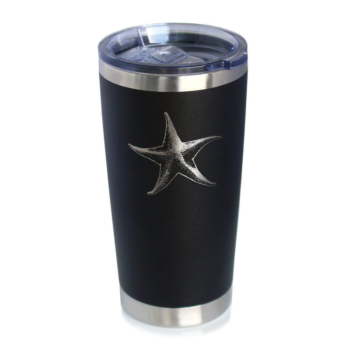 Starfish - Insulated Coffee Tumbler Cup with Sliding Lid - Stainless Steel Travel Mug - Unique Ocean Gifts for Women and Men