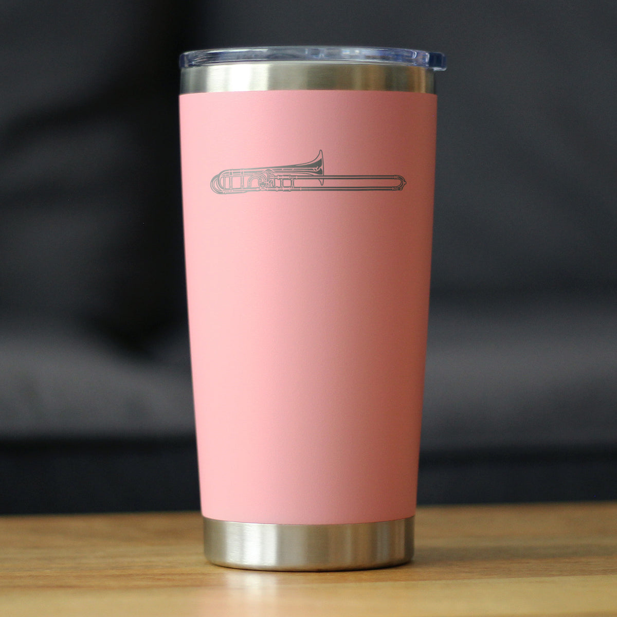 Trombone Insulated Coffee Tumbler with Sliding Lid Gifts for Musicians 20oz Stainless Steel Tumbler