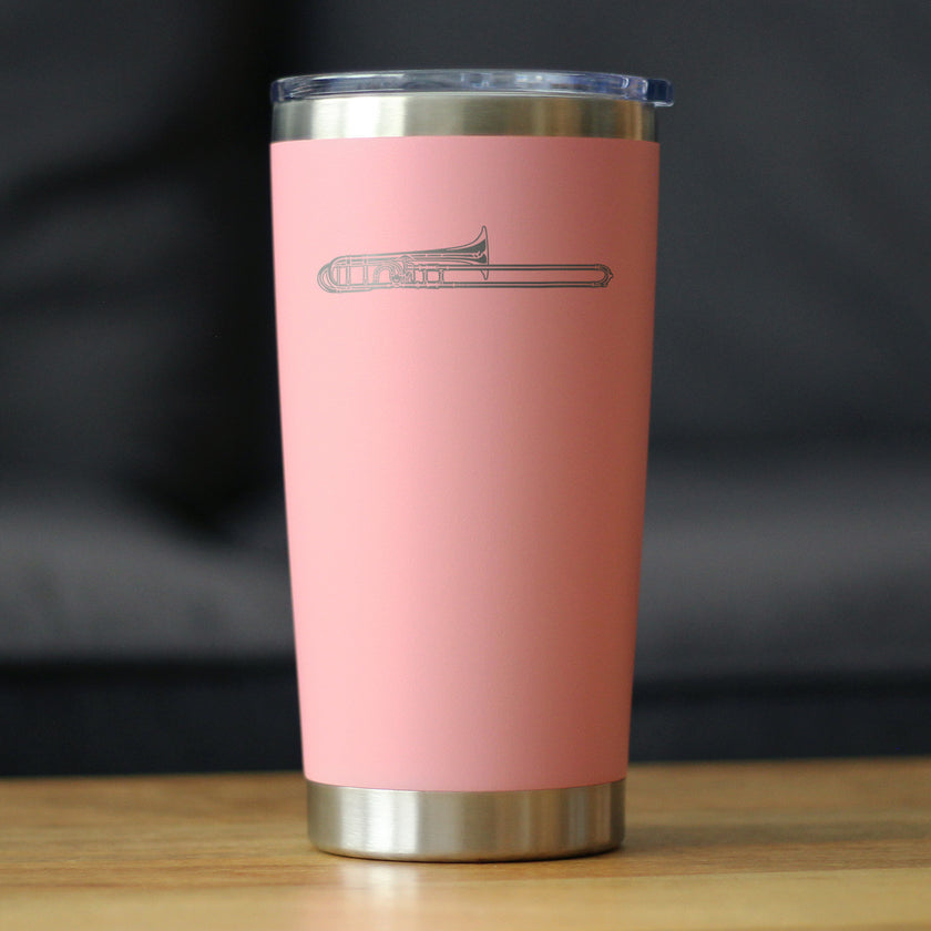 Trombone Insulated Coffee Tumbler with Sliding Lid Gifts for Musicians 20oz Stainless Steel Tumbler
