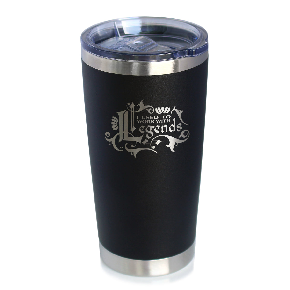 Used To Work With Legends - Insulated Coffee Tumbler Cup with Sliding Lid - Stainless Steel Insulated Mug - Funny Farewell Gifts for Coworkers Leaving or Retirement