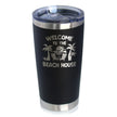 Welcome to the Beach House - Insulated Coffee Tumbler Cup with Sliding Lid - Stainless Steel Insulated Mug - Ocean Gifts & Decor