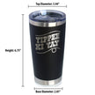 Yippee Ki Yay Insulated Coffee Tumbler with Sliding Lid Country Western Home Decor 20oz Stainless Steel Tumbler