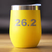 26.2 Marathon - Wine Tumbler Cup with Sliding Lid - Stainless Steel Insulated Mug - Gifts for Marathon Runners Men & Women