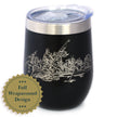 America 250 Washington Crossing the Delaware Insulated Wine Tumbler with Sliding Lid America250 Official for 250th Anniversary of the USA 12oz Stainless Steel Tumbler