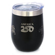 America 250 Washington Crossing the Delaware Insulated Wine Tumbler with Sliding Lid America250 Official for 250th Anniversary of the USA 12oz Stainless Steel Tumbler
