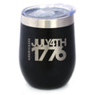 America 250 July 4 1776 Insulated Wine Tumbler with Sliding Lid America250 Official for 250th Anniversary of the USA 12oz Stainless Steel Tumbler
