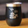 American 250 Raising the Flag on Iwo Jima Insulated Wine Tumbler with Sliding Lid America250 Official for 250th Anniversary of the USA 12oz Stainless Steel Tumbler