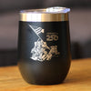 American 250 Raising the Flag on Iwo Jima Insulated Wine Tumbler with Sliding Lid America250 Official for 250th Anniversary of the USA 12oz Stainless Steel Tumbler