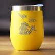 American 250 Raising the Flag on Iwo Jima Insulated Wine Tumbler with Sliding Lid America250 Official for 250th Anniversary of the USA 12oz Stainless Steel Tumbler