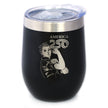 America 250 Rosie the Riveter Insulated Wine Tumbler with Sliding Lid America250 Official for 250th Anniversary of the USA 12oz Stainless Steel Tumbler