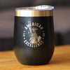 America 250 American Excellence Insulated Wine Tumbler with Sliding Lid America250 Official for 250th Anniversary of the USA 12oz Stainless Steel Tumbler
