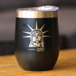 America 250 Statue of Liberty Profile Insulated Wine Tumbler with Sliding Lid America250 Official for 250th Anniversary of the USA 12oz Stainless Steel Tumbler
