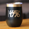America 250 July 4 1776 Insulated Wine Tumbler with Sliding Lid America250 Official for 250th Anniversary of the USA 12oz Stainless Steel Tumbler