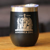 America 250 Lincoln Memorial Insulated Wine Tumbler with Sliding Lid America250 Official for 250th Anniversary of the USA 12oz Stainless Steel Tumbler