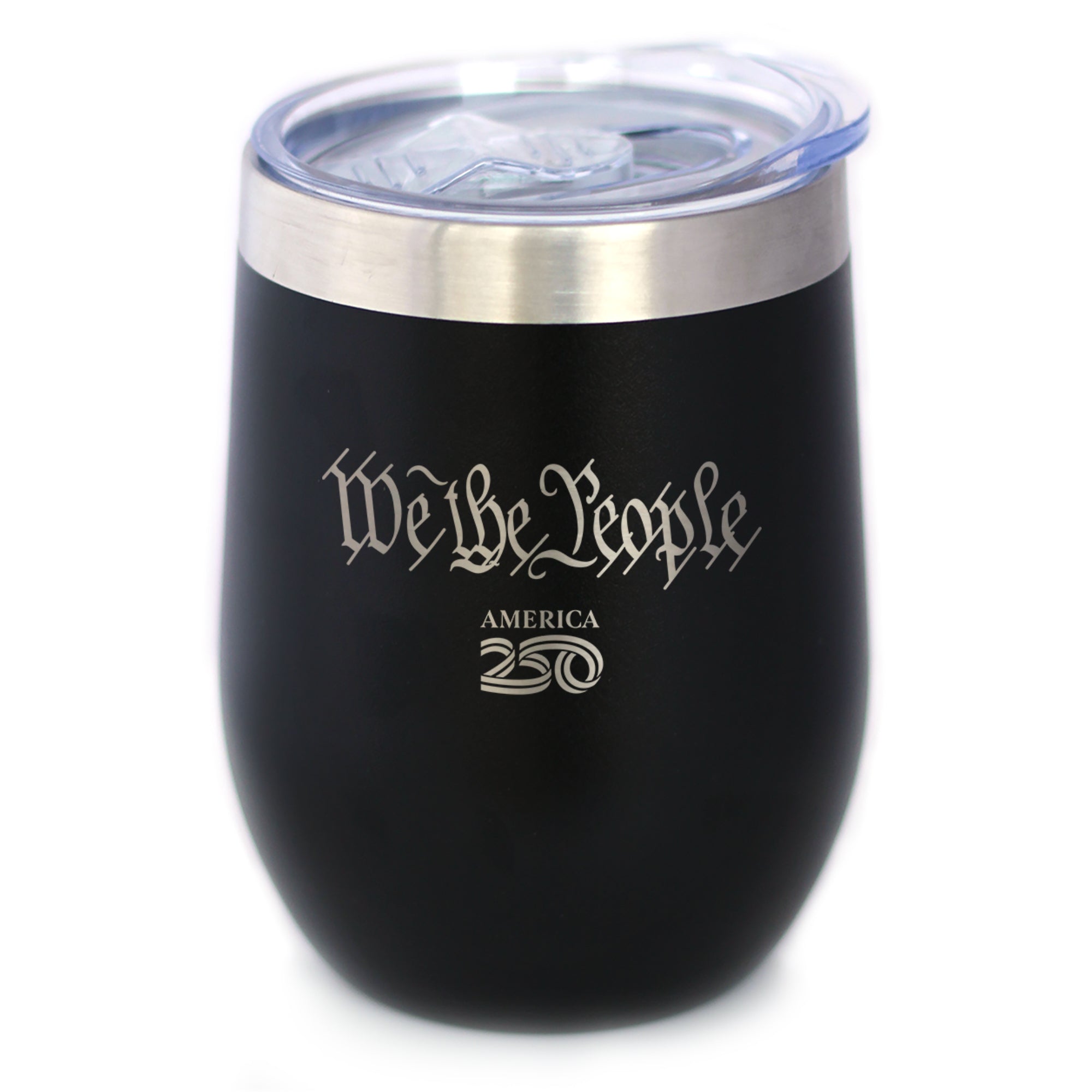 America 250 We the People Insulated Wine Tumbler with Sliding Lid America250 Official for 250th Anniversary of the USA 12oz Stainless Steel Tumbler